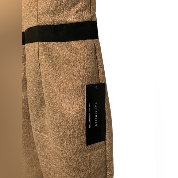 NWT The Limited Halter Rose Gold Black Metallic Bodycon Dress SiE 4 Tall - Picture 6 of 11